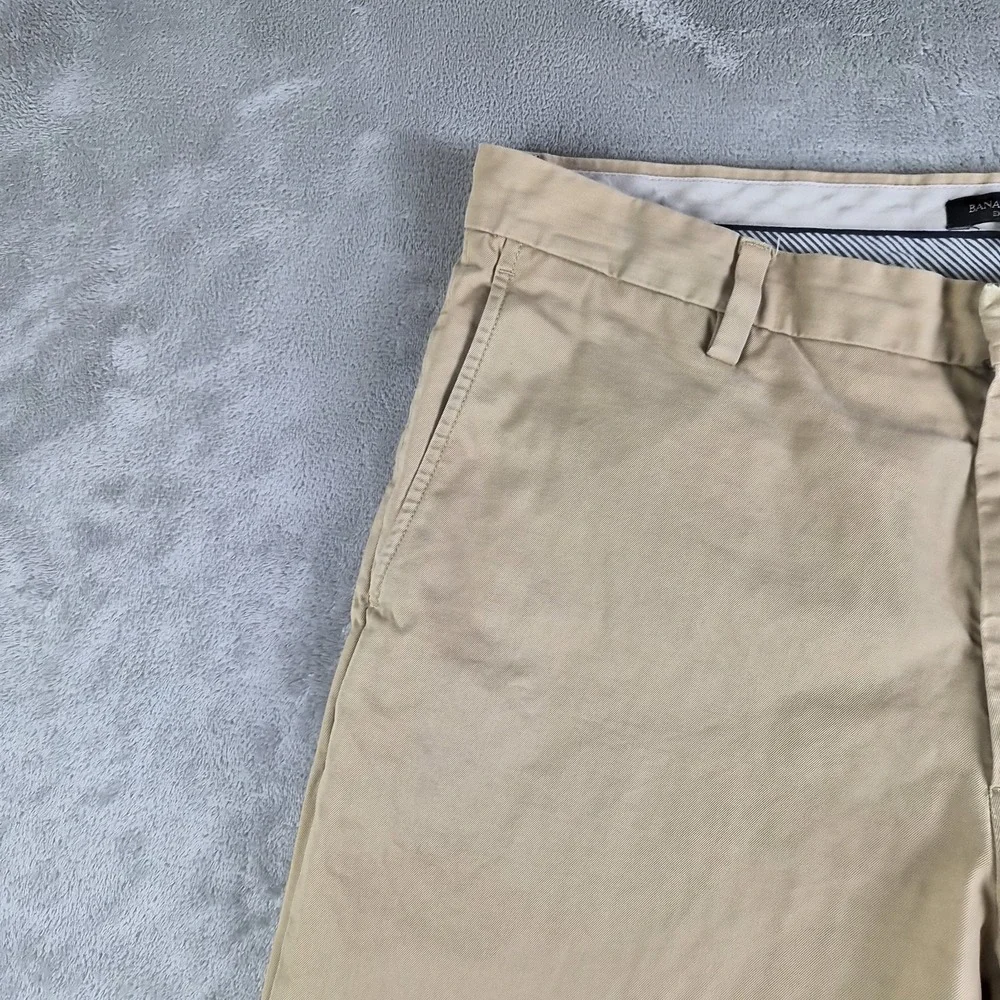 Banana‎ Republic Emerson Pants Mens 38x32 Khaki Flat Front Straight Chino Preppy